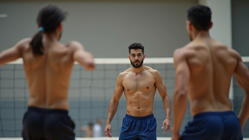 فريق يتدرب على تقنيات كرة الطائرة